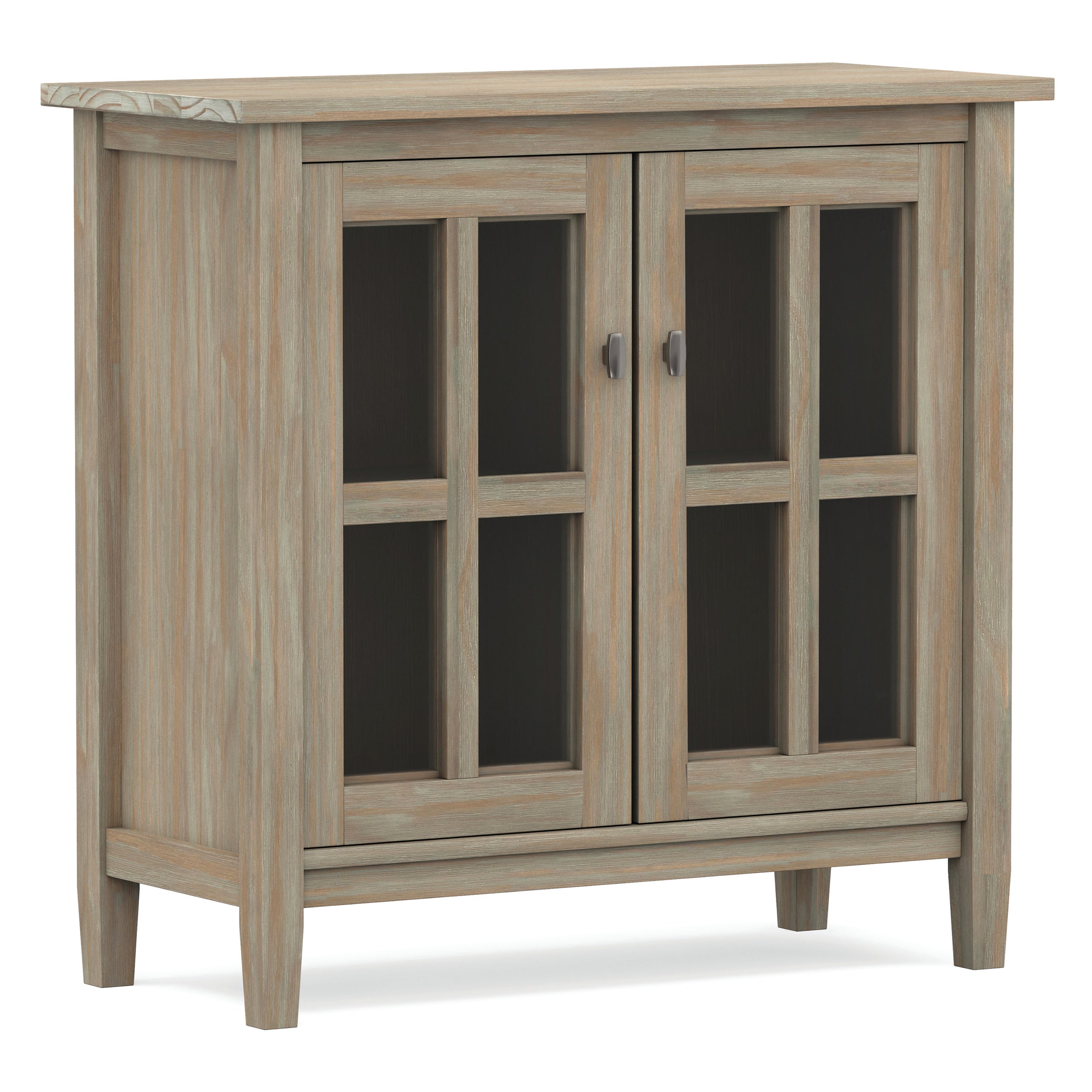Distressed Grey | Warm Shaker Low Storage Cabinet