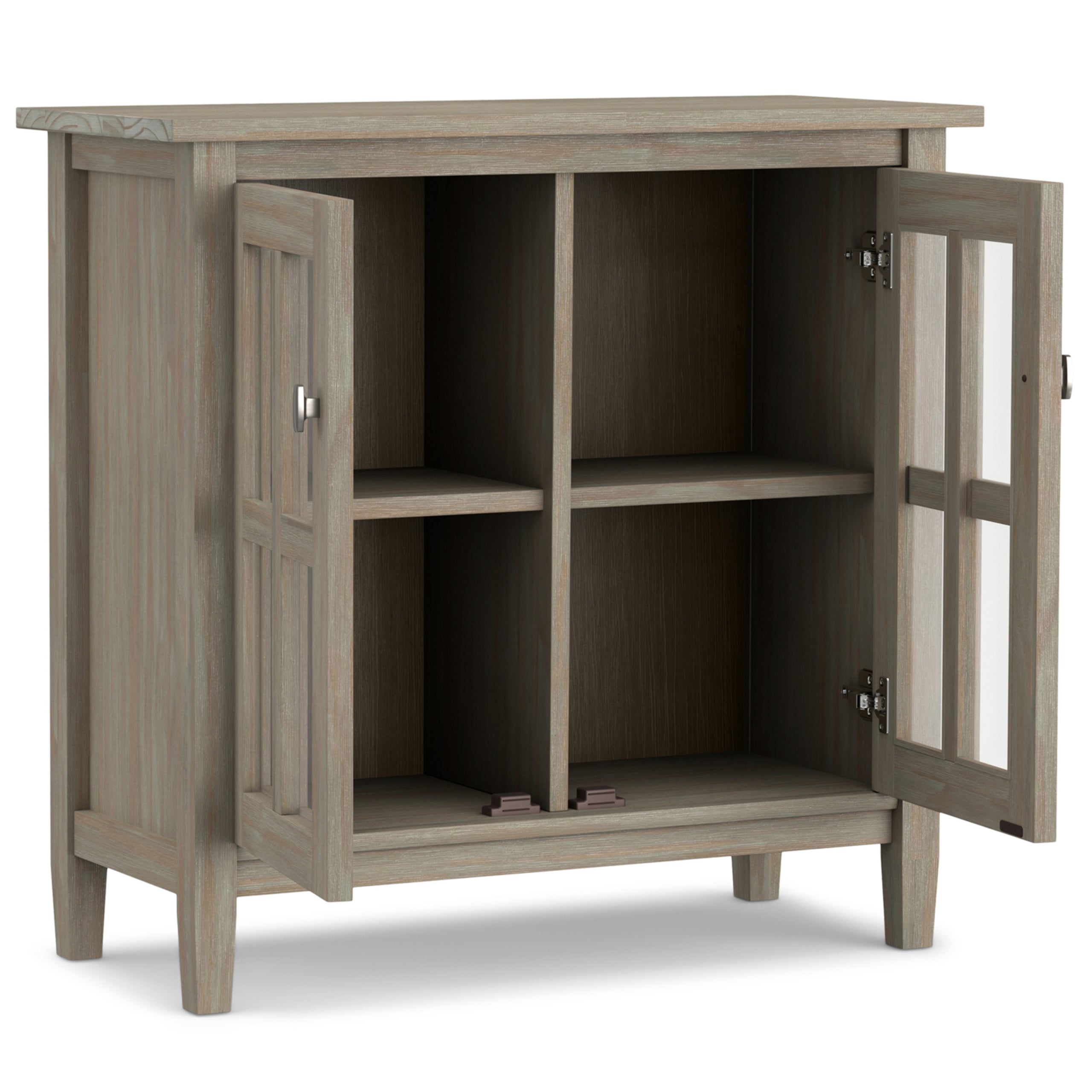 Distressed Grey | Warm Shaker Low Storage Cabinet