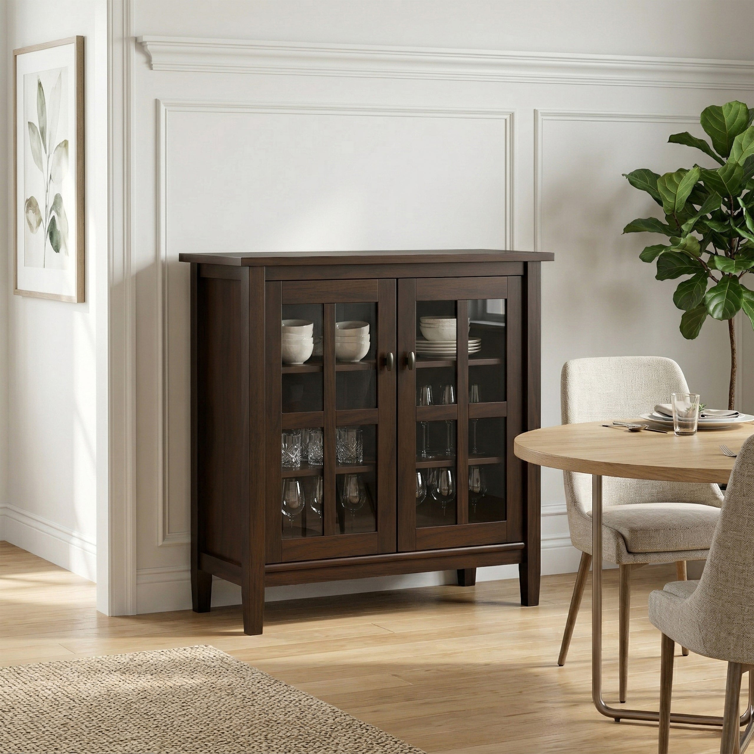 Brunette Brown | Warm Shaker Low Storage Cabinet