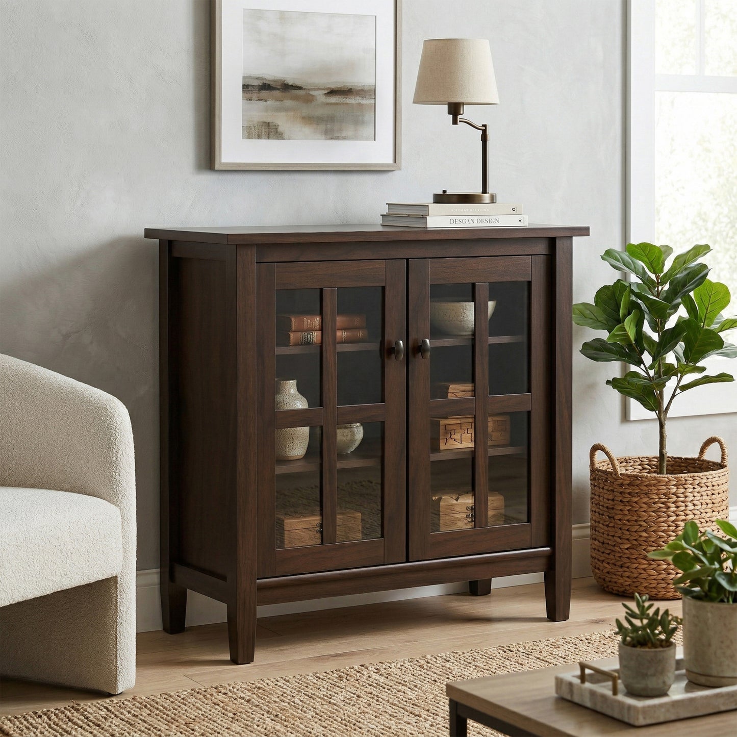Brunette Brown | Warm Shaker Low Storage Cabinet