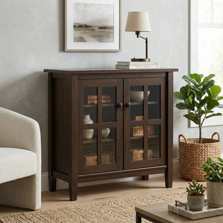 Brunette Brown | Warm Shaker Low Storage Cabinet