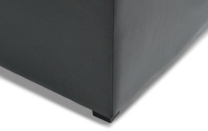 Midnight Black Vegan Leather | Avalon Table Ottoman in Vegan Leather