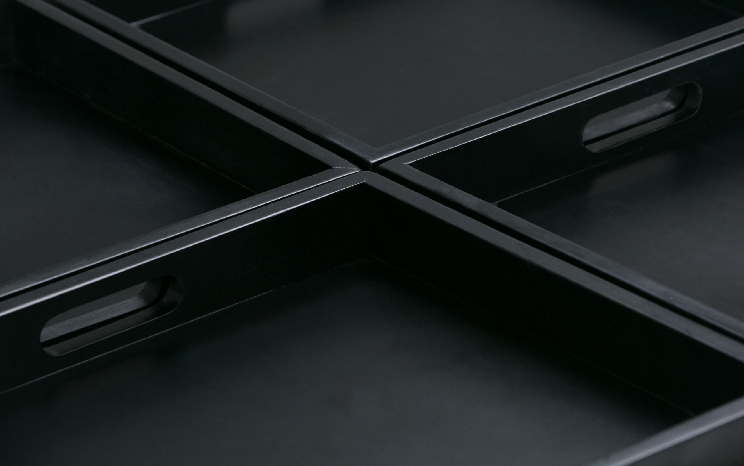 Midnight Black Vegan Leather | Avalon Table Ottoman in Vegan Leather