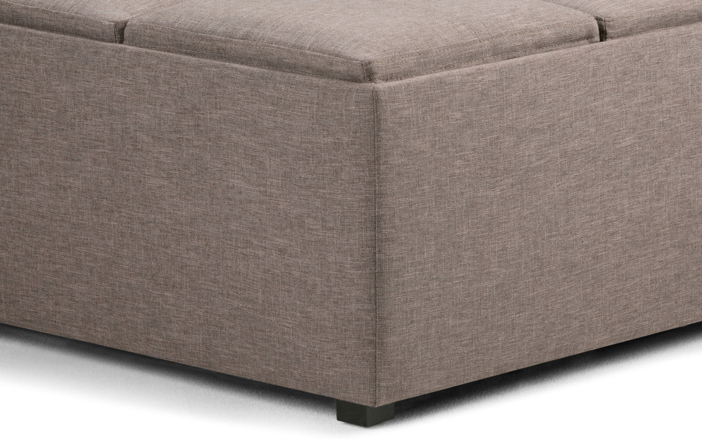 Fawn Brown Linen Style Fabric | Avalon Table Ottoman in Linen