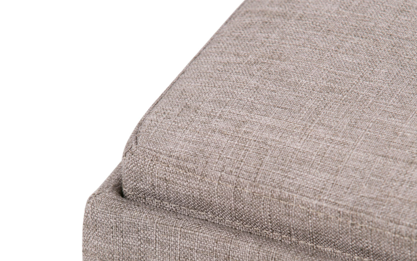 Fawn Brown Linen Style Fabric | Avalon Table Ottoman in Linen
