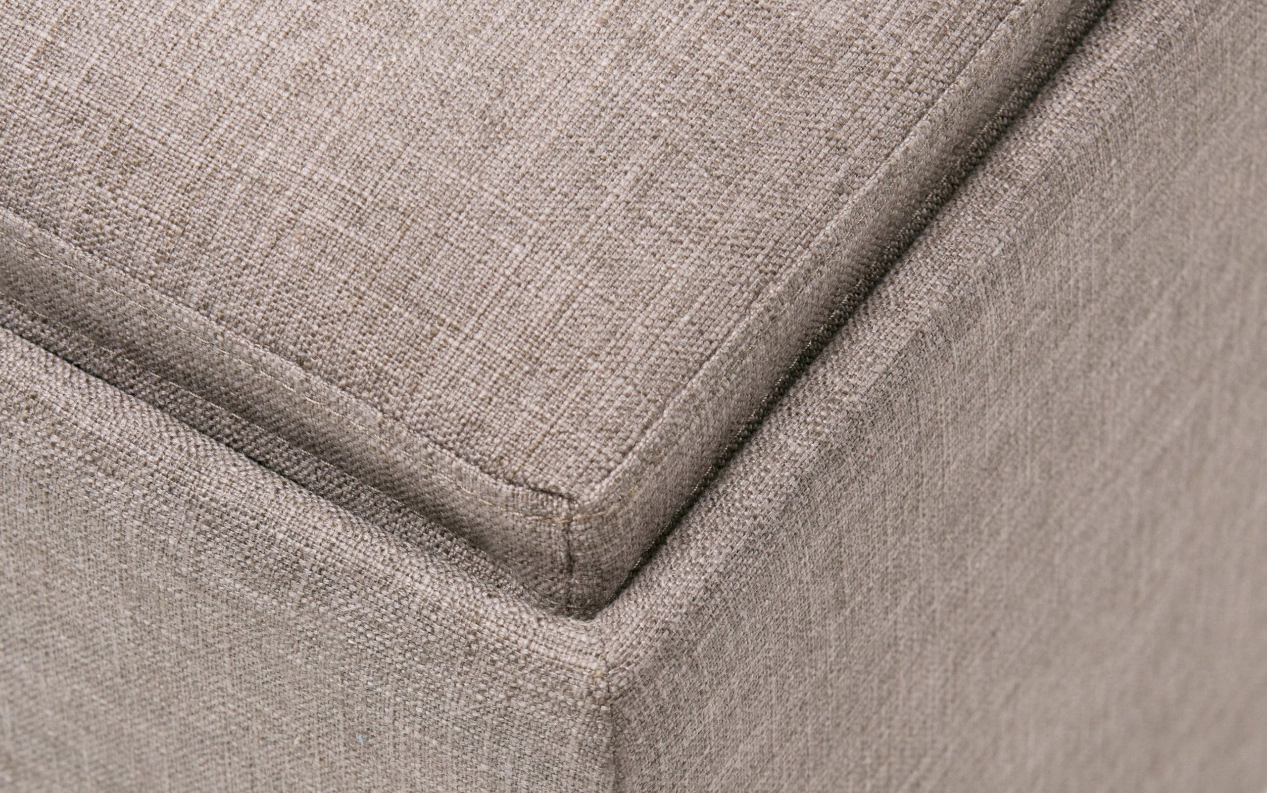 Fawn Brown Linen Style Fabric | Avalon Table Ottoman in Linen