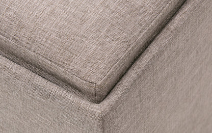 Fawn Brown Linen Style Fabric | Avalon Table Ottoman in Linen