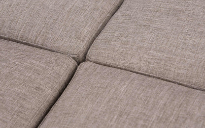Fawn Brown Linen Style Fabric | Avalon Table Ottoman in Linen