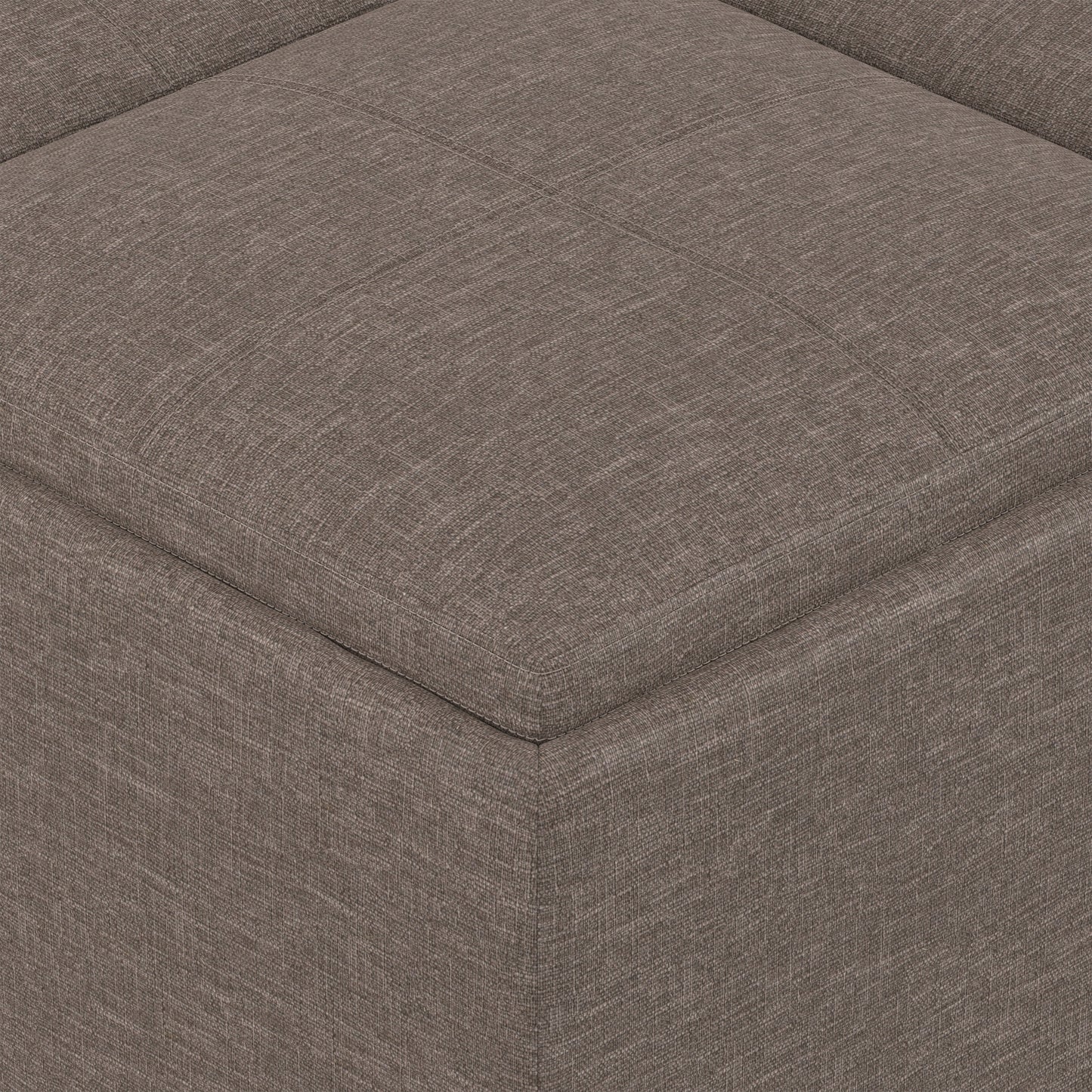 Fawn Brown Linen Style Fabric | Avalon Table Ottoman in Linen