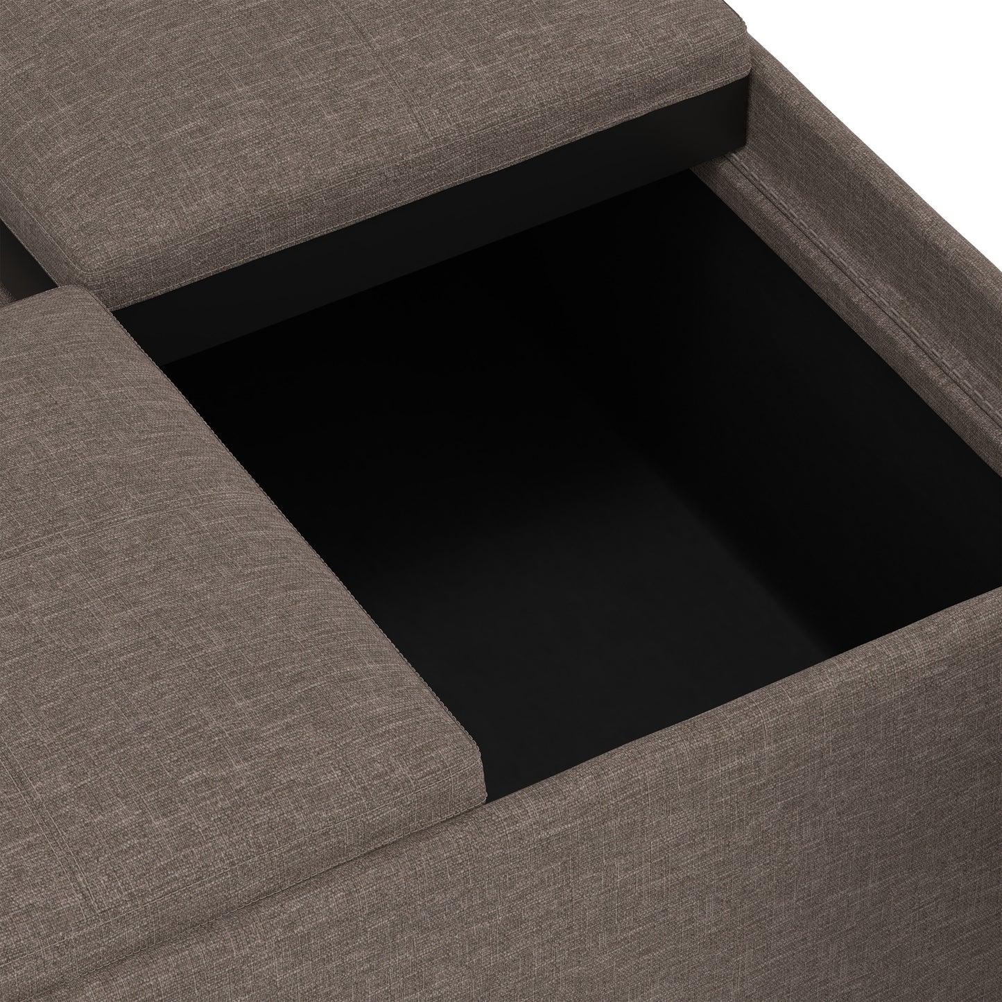 Fawn Brown Linen Style Fabric | Avalon Table Ottoman in Linen