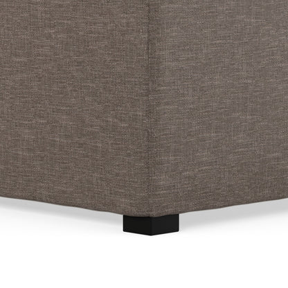 Fawn Brown Linen Style Fabric | Avalon Table Ottoman in Linen
