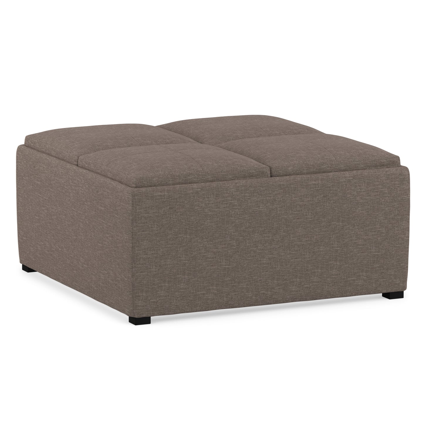 Fawn Brown Linen Style Fabric | Avalon Table Ottoman in Linen