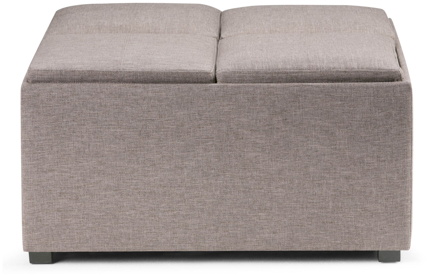 Fawn Brown Linen Style Fabric | Avalon Table Ottoman in Linen