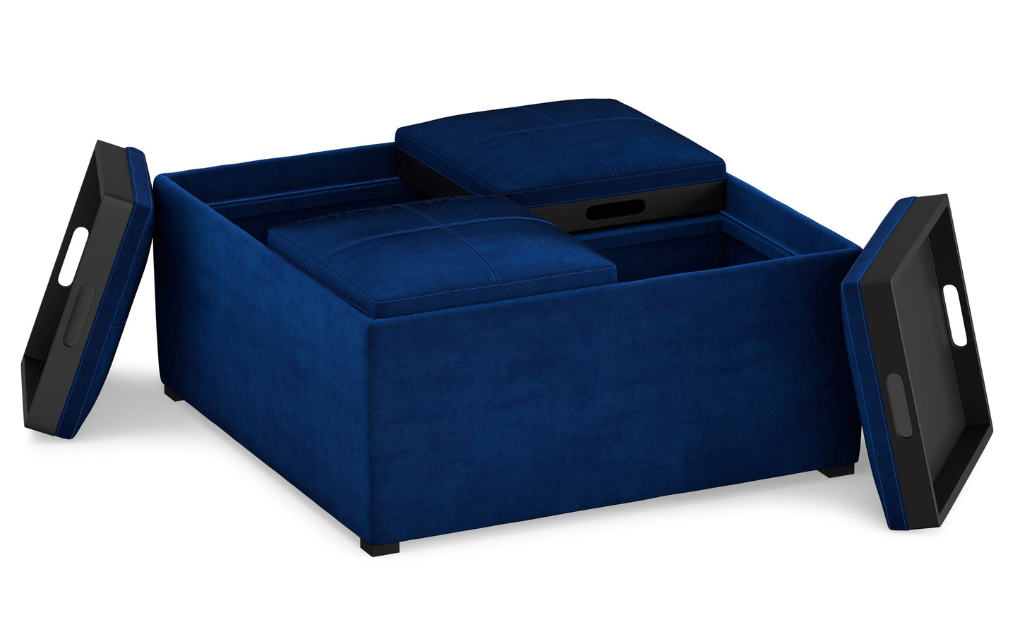 Avalon Table Ottoman in Velvet Fabric
