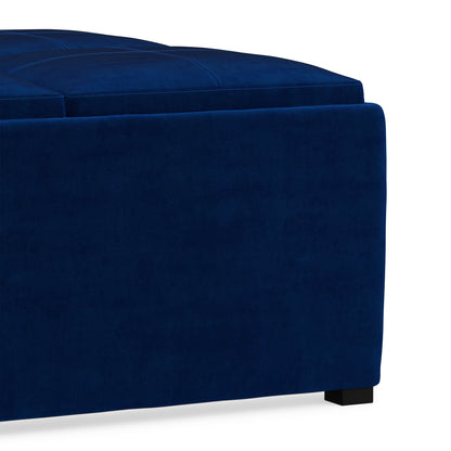 Blue Velvet Fabric | Avalon Table Ottoman in Velvet Fabric