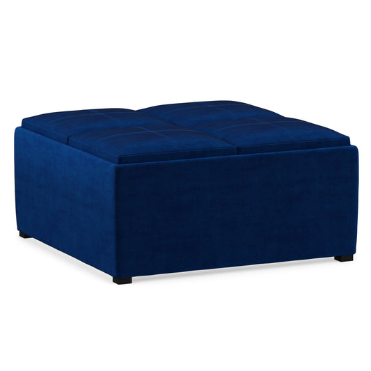 Blue Velvet Fabric | Avalon Table Ottoman in Velvet Fabric