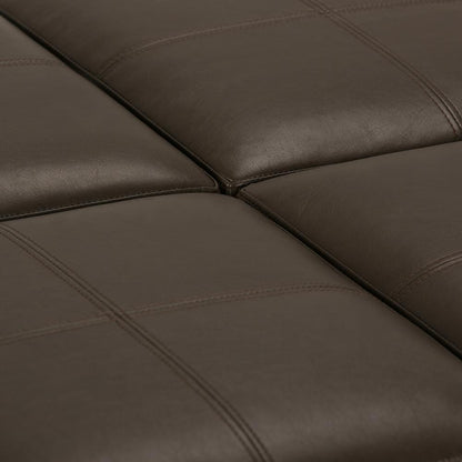 Chocolate Brown Vegan Leather | Avalon Vegan Leather Square Coffee Table Storage Ottoman