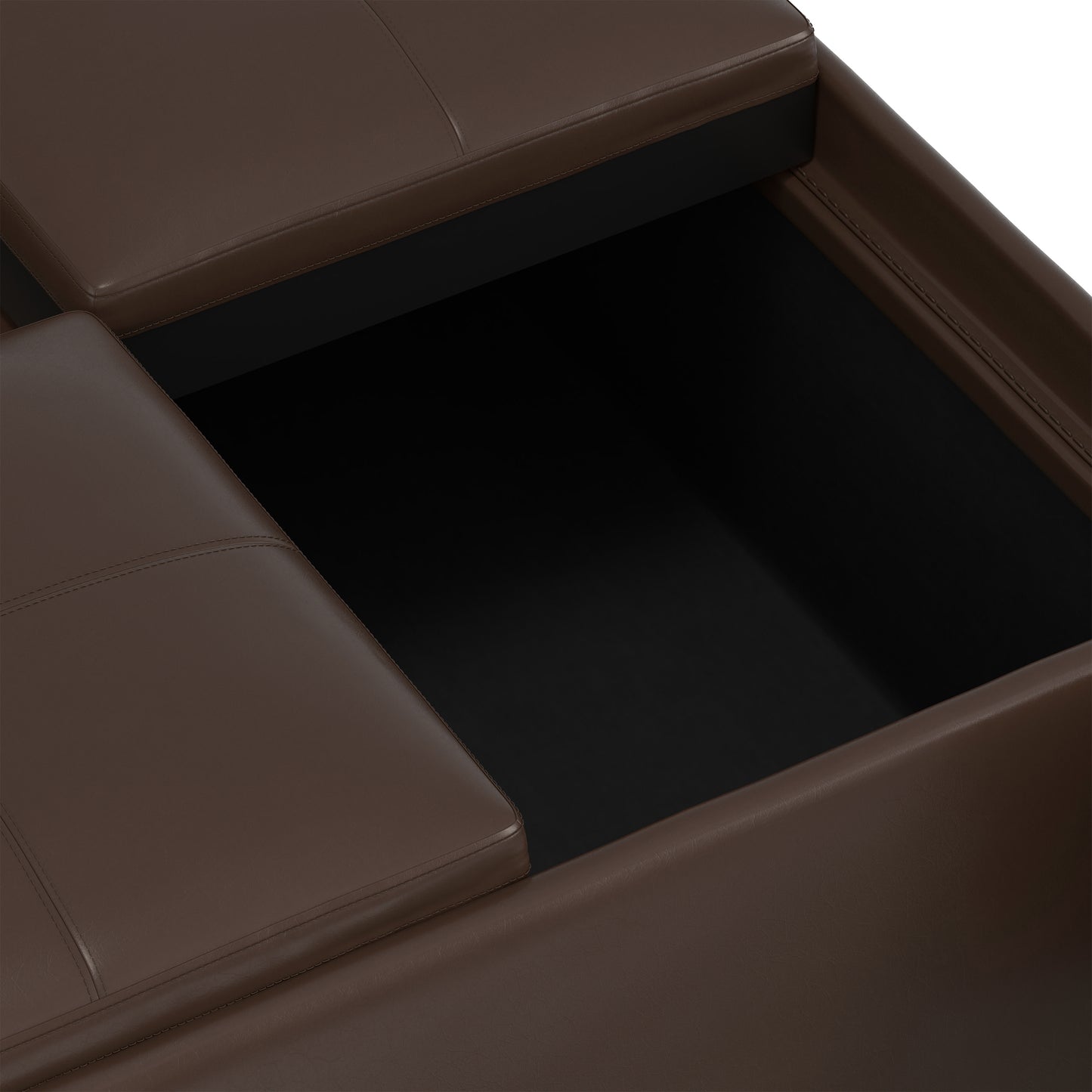 Chocolate Brown Vegan Leather | Avalon Table Ottoman in Vegan Leather