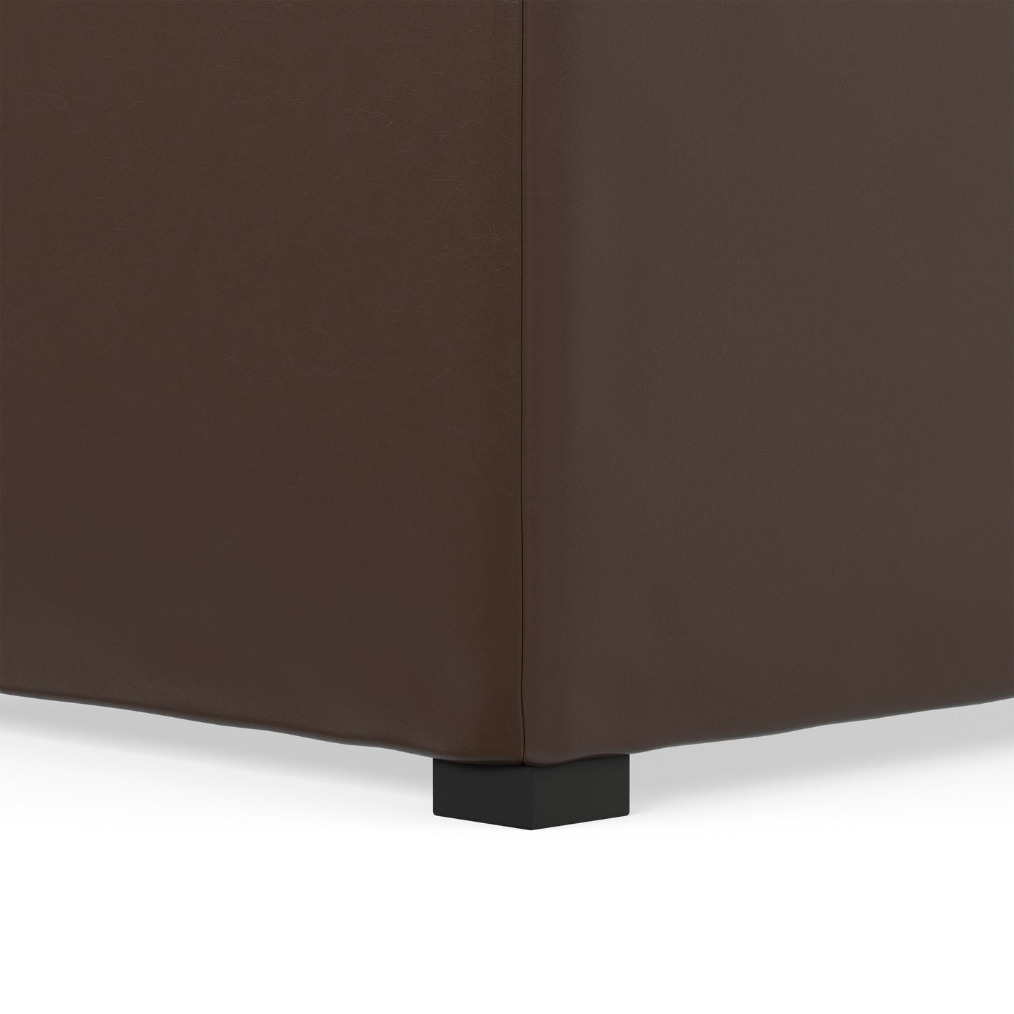 Chocolate Brown Vegan Leather | Avalon Table Ottoman in Vegan Leather