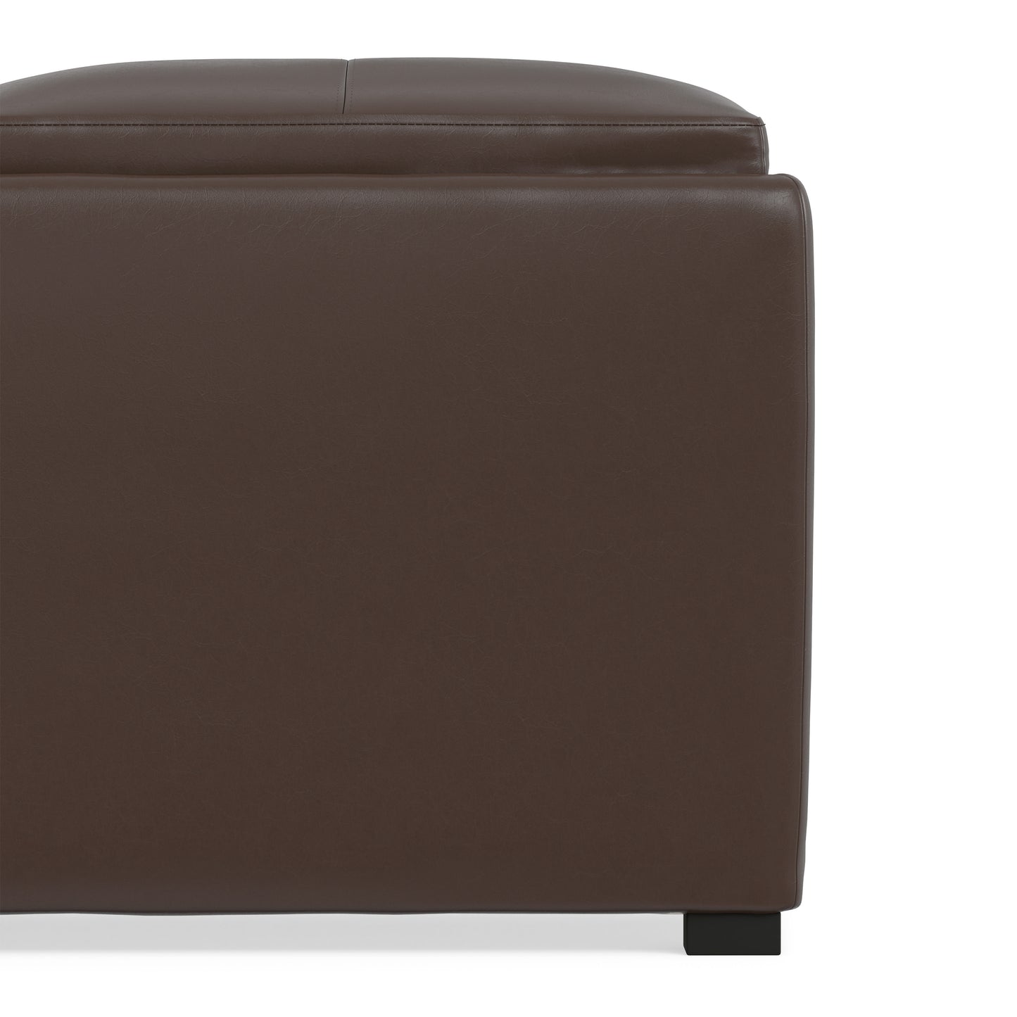 Chocolate Brown Vegan Leather | Avalon Table Ottoman in Vegan Leather