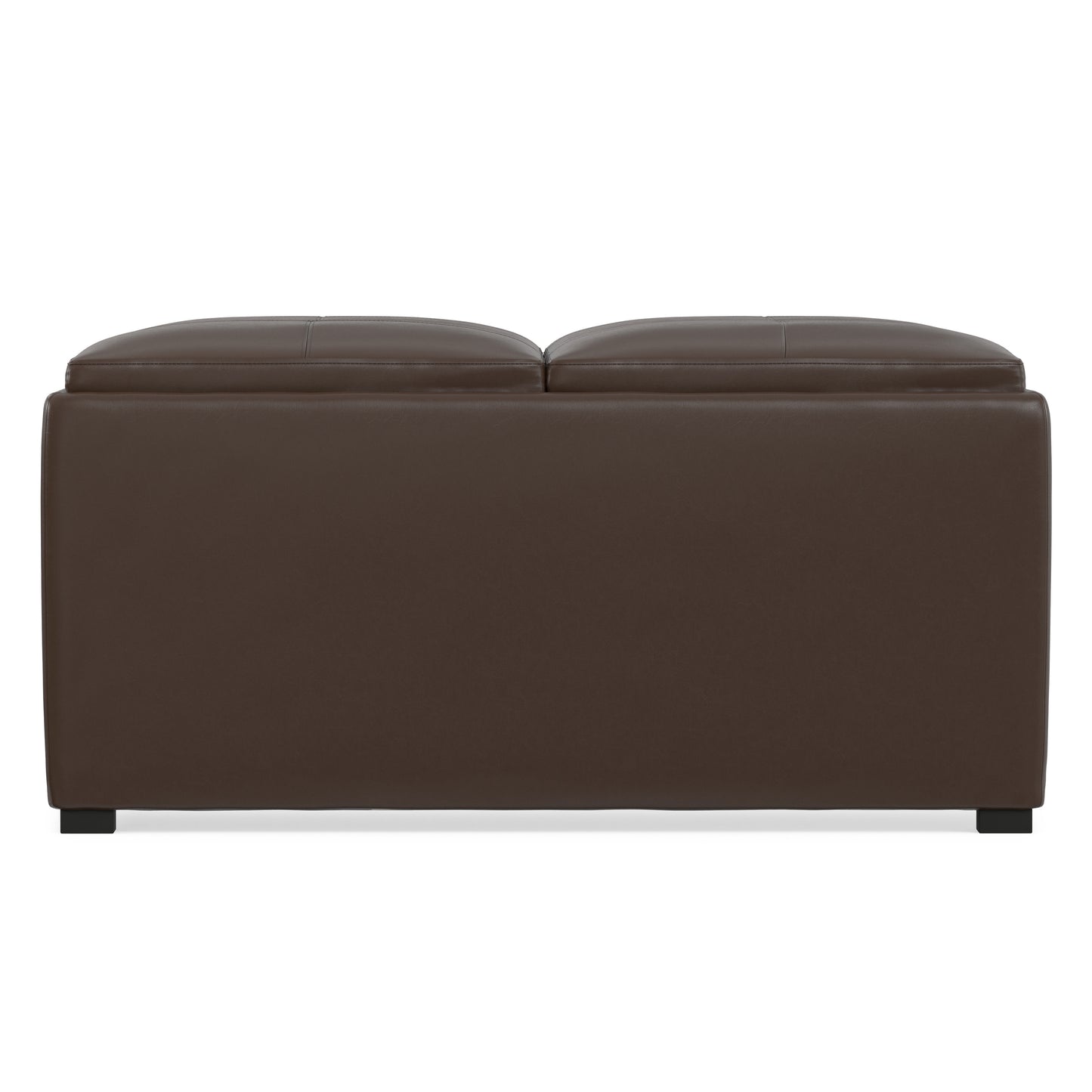 Chocolate Brown Vegan Leather | Avalon Table Ottoman in Vegan Leather
