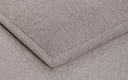 Cloud Grey Linen Style Fabric | Avalon Table Ottoman in Linen