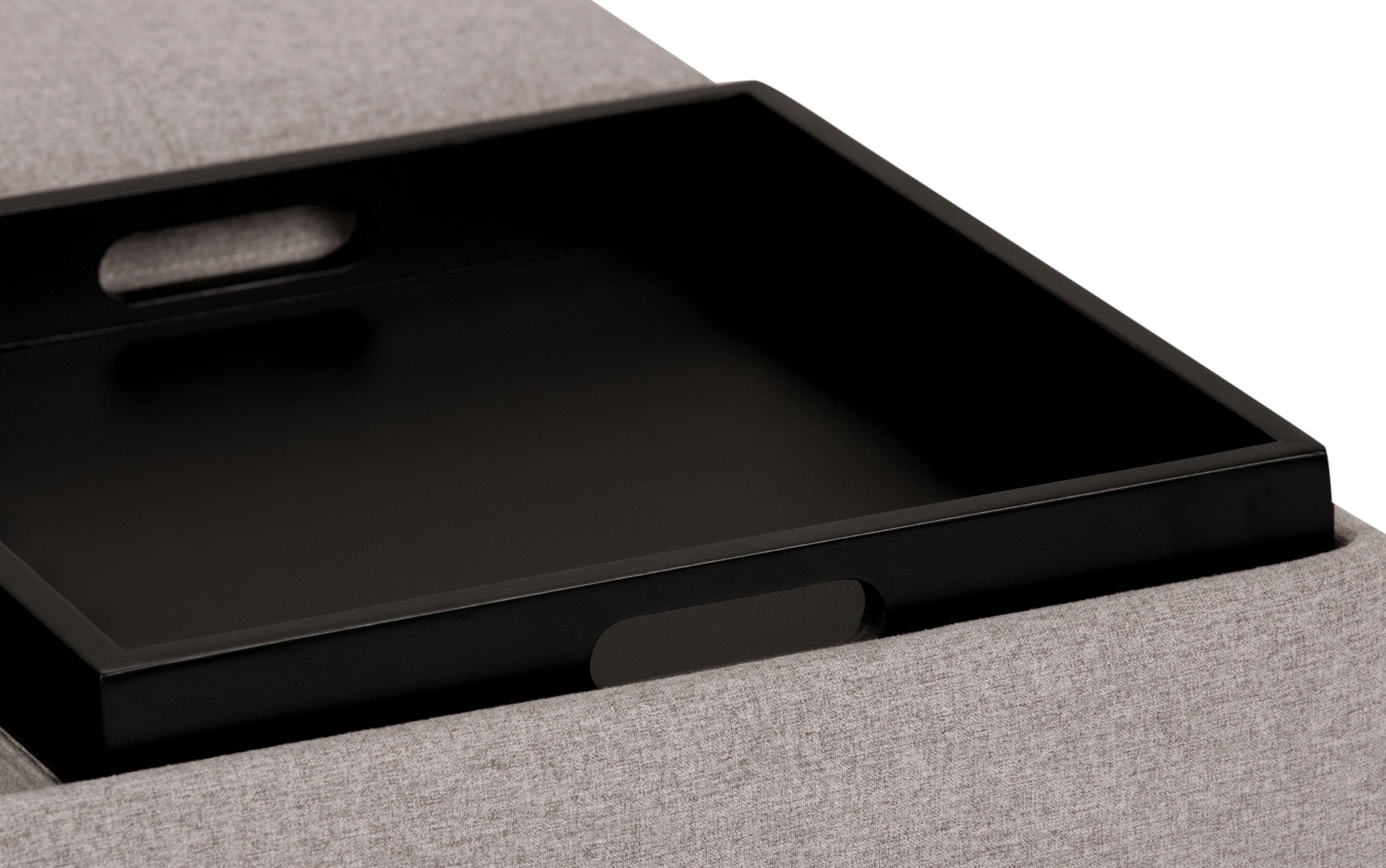 Cloud Grey Linen Style Fabric | Avalon Table Ottoman in Linen