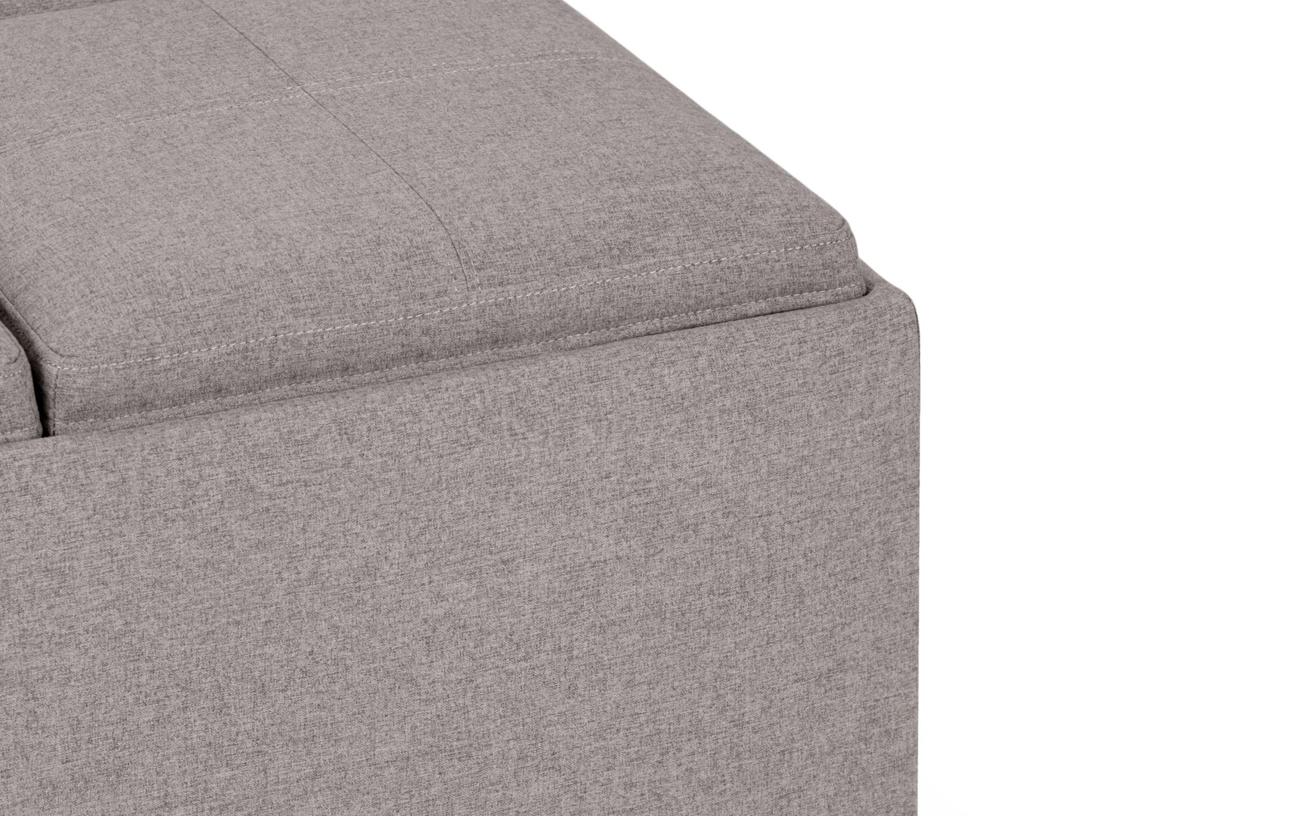 Cloud Grey Linen Style Fabric | Avalon Table Ottoman in Linen