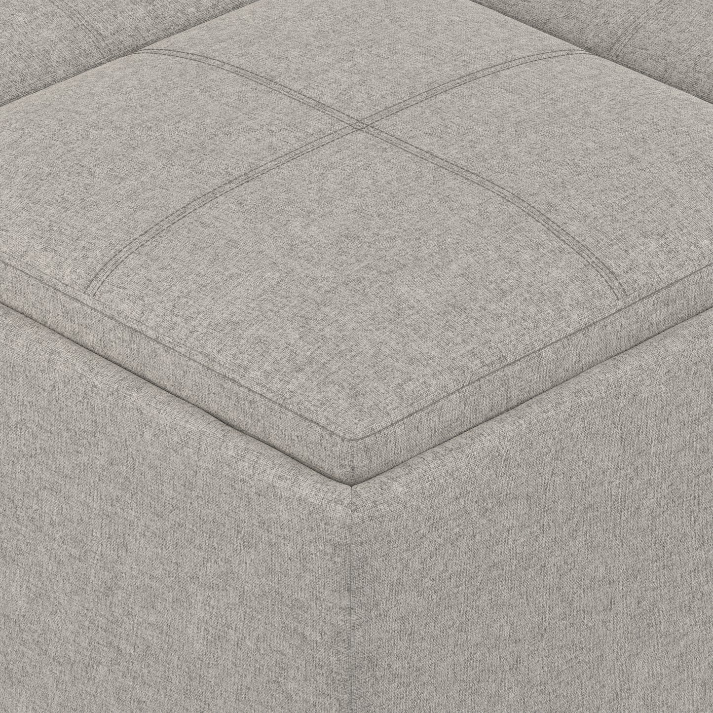 Cloud Grey Linen Style Fabric | Avalon Table Ottoman in Linen