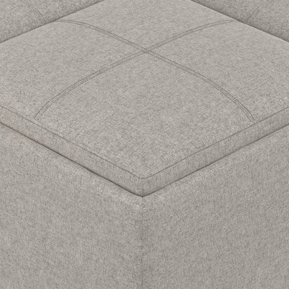Cloud Grey Linen Style Fabric | Avalon Table Ottoman in Linen