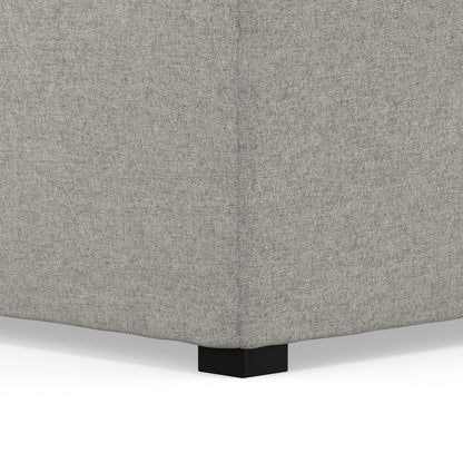 Cloud Grey Linen Style Fabric | Avalon Table Ottoman in Linen