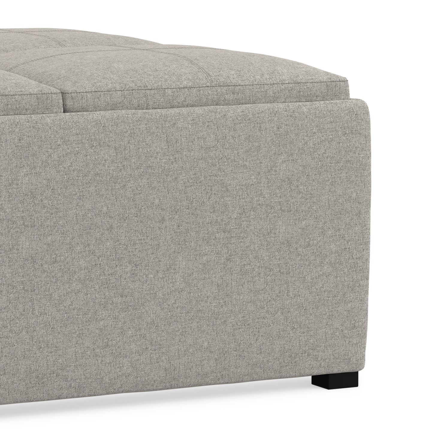 Cloud Grey Linen Style Fabric | Avalon Table Ottoman in Linen