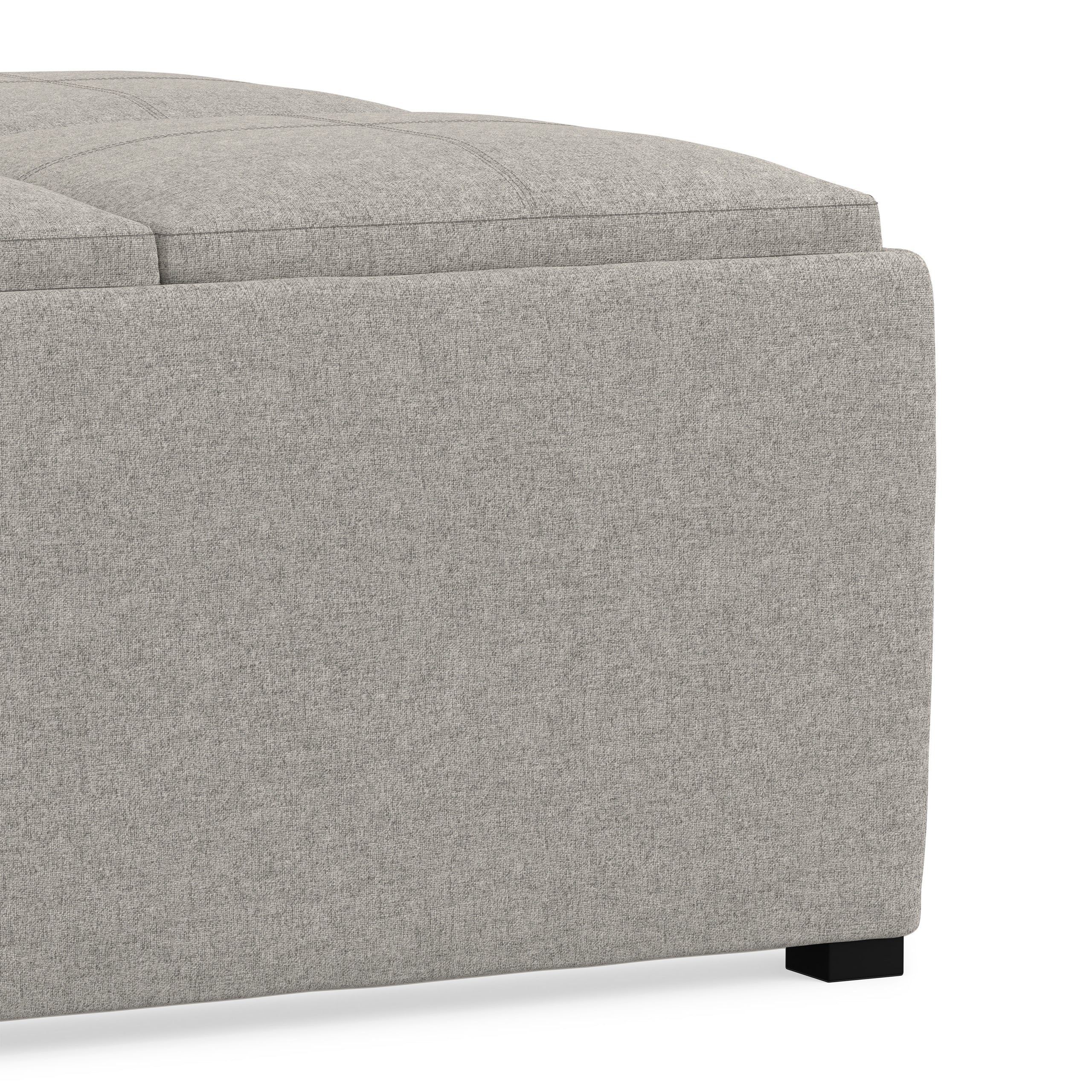 Cloud Grey Linen Style Fabric | Avalon Table Ottoman in Linen