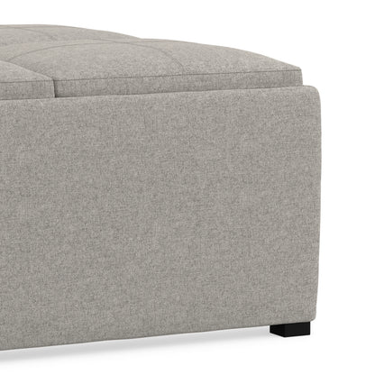 Cloud Grey Linen Style Fabric | Avalon Table Ottoman in Linen