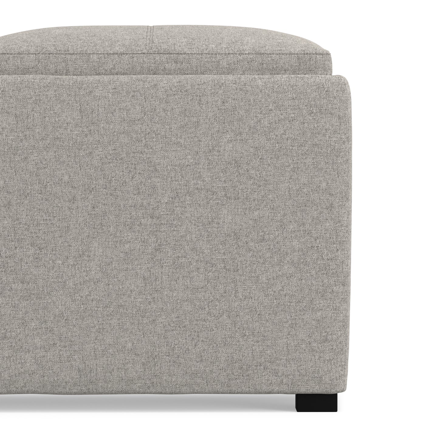 Cloud Grey Linen Style Fabric | Avalon Table Ottoman in Linen