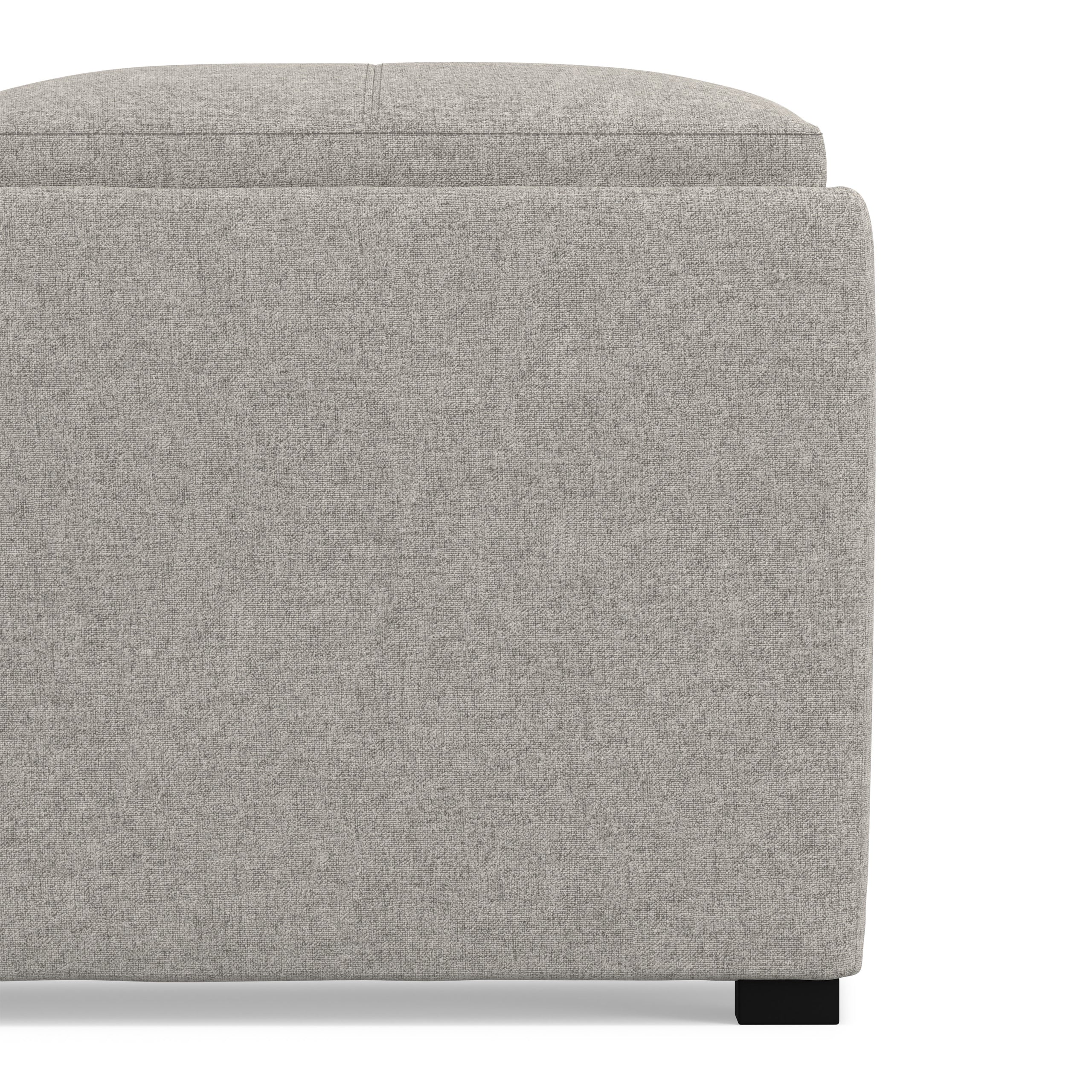 Cloud Grey Linen Style Fabric | Avalon Table Ottoman in Linen