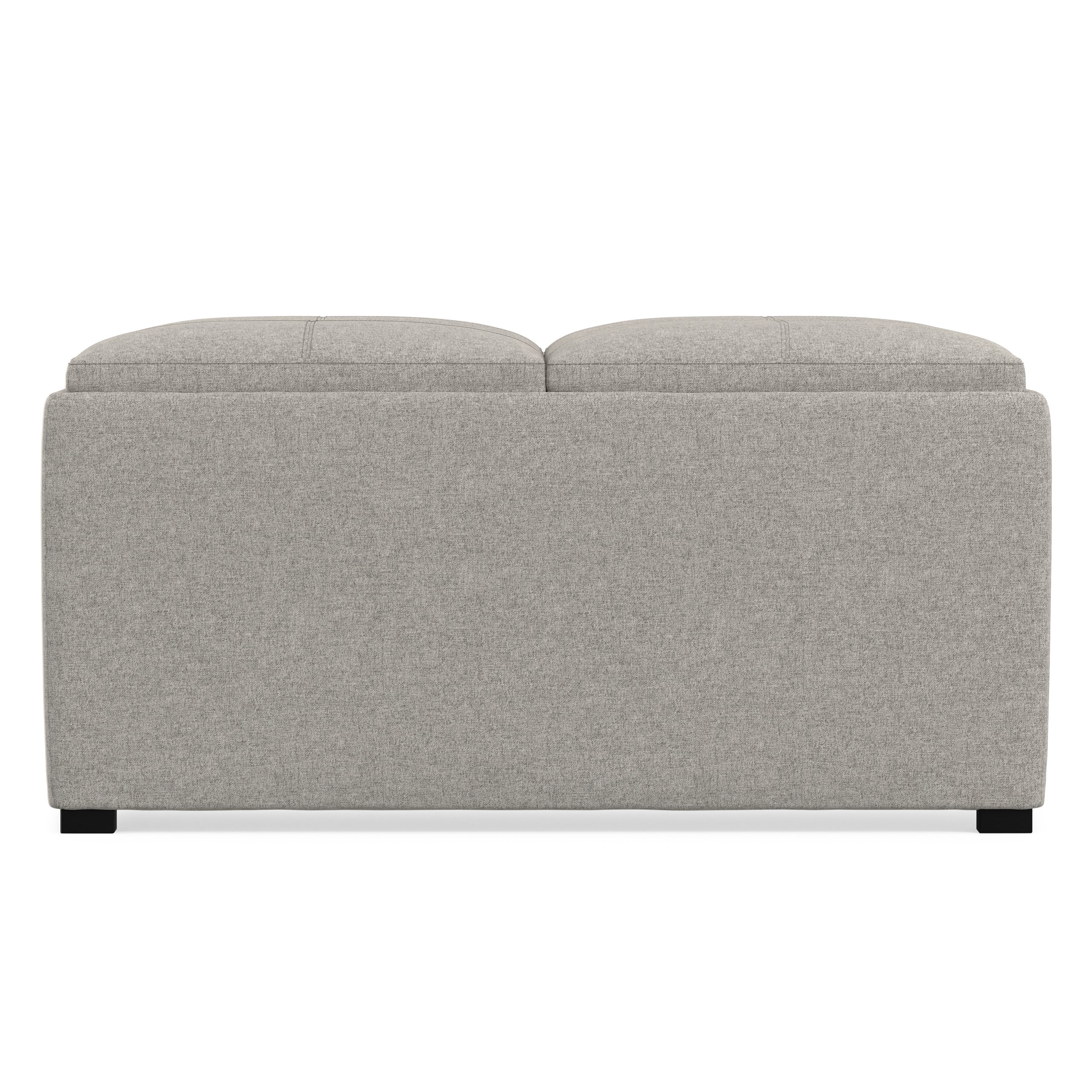 Cloud Grey Linen Style Fabric | Avalon Table Ottoman in Linen