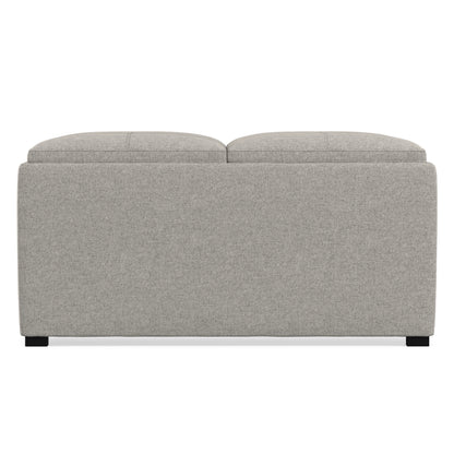 Cloud Grey Linen Style Fabric | Avalon Table Ottoman in Linen