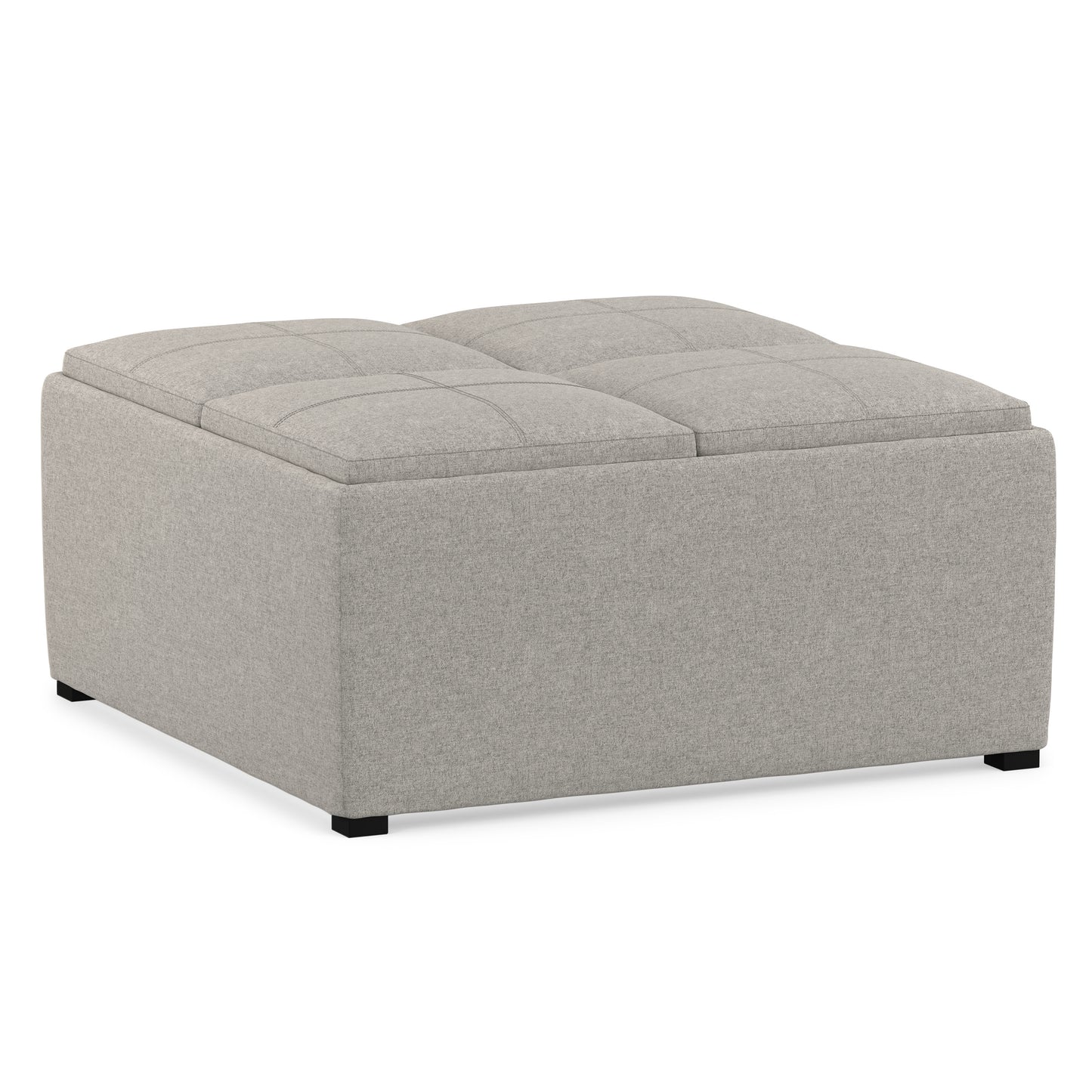 Cloud Grey Linen Style Fabric | Avalon Table Ottoman in Linen