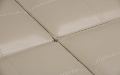 Satin Cream Vegan Leather | Avalon Table Ottoman in Vegan Leather