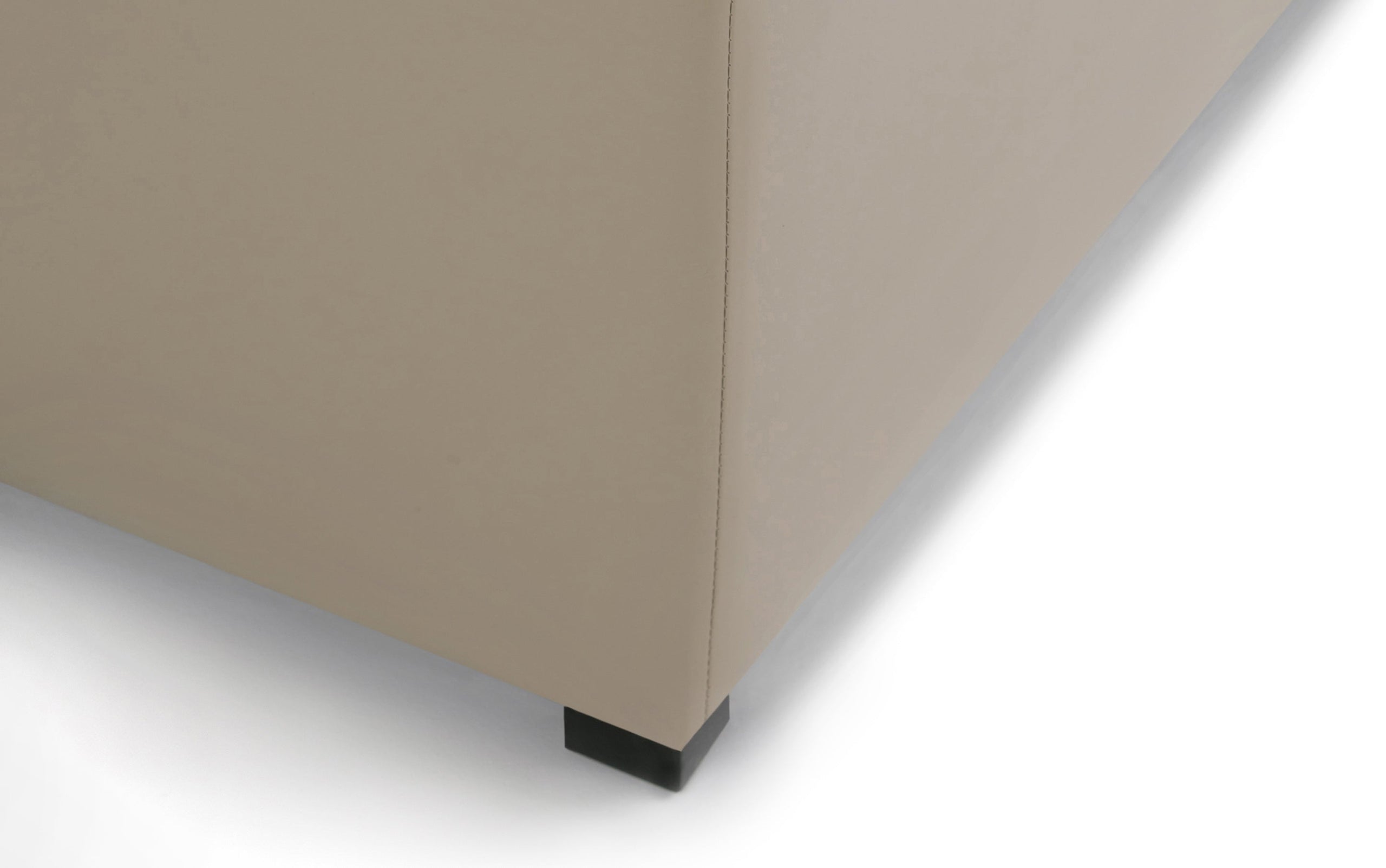 Satin Cream Vegan Leather | Avalon Table Ottoman in Vegan Leather