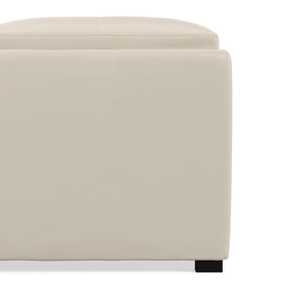 Satin Cream Vegan Leather | Avalon Table Ottoman in Vegan Leather