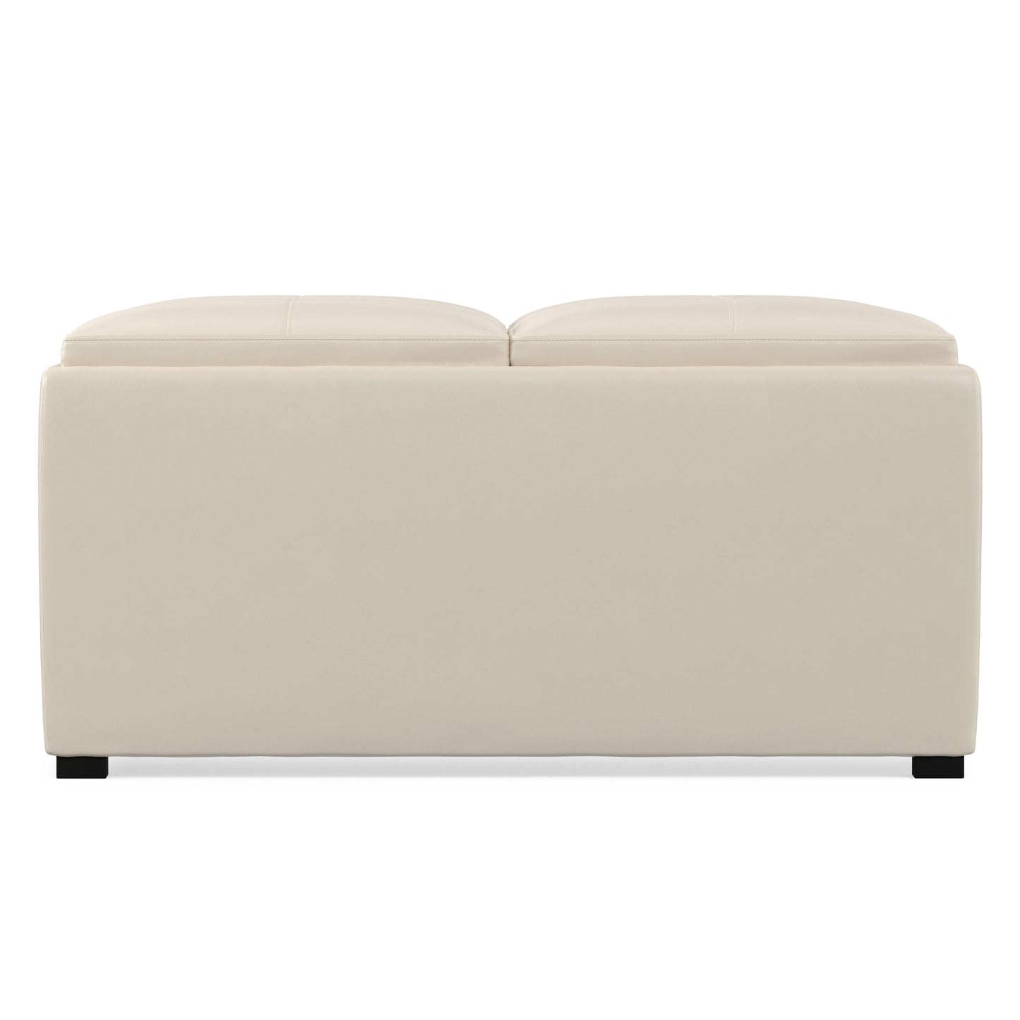 Satin Cream Vegan Leather | Avalon Table Ottoman in Vegan Leather