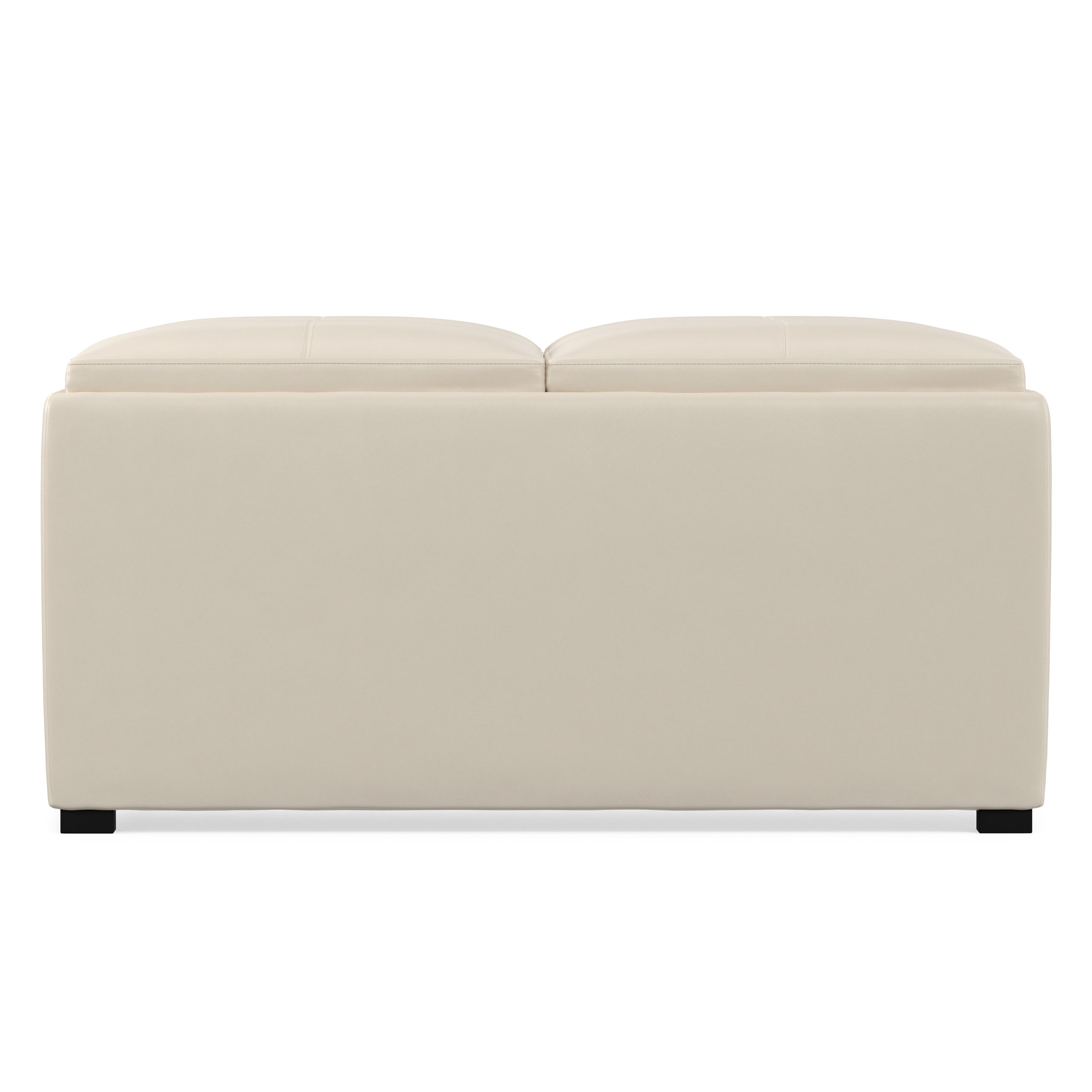 Satin Cream Vegan Leather | Avalon Table Ottoman in Vegan Leather