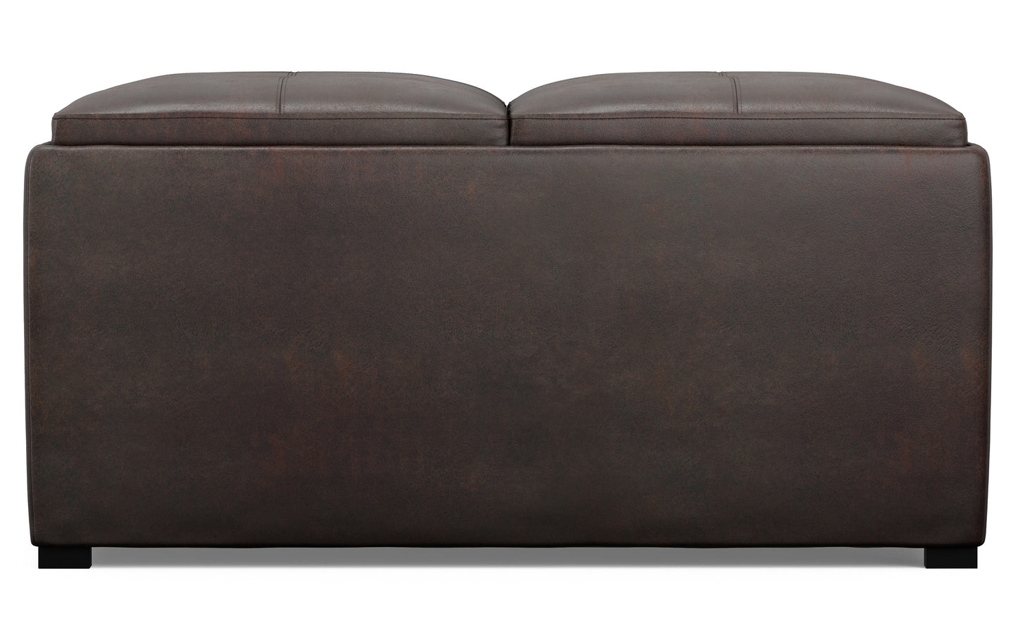 Distressed Brown Distressed Vegan Leather | Avalon Vegan Leather Square Coffee Table Storage Ottoman