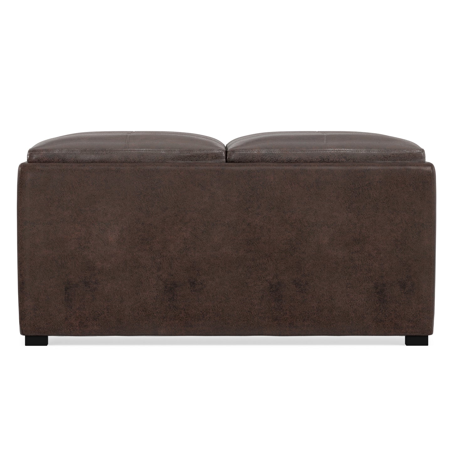 Distressed Brown Distressed Vegan Leather | Avalon Table Ottoman in Distressed Vegan Leather