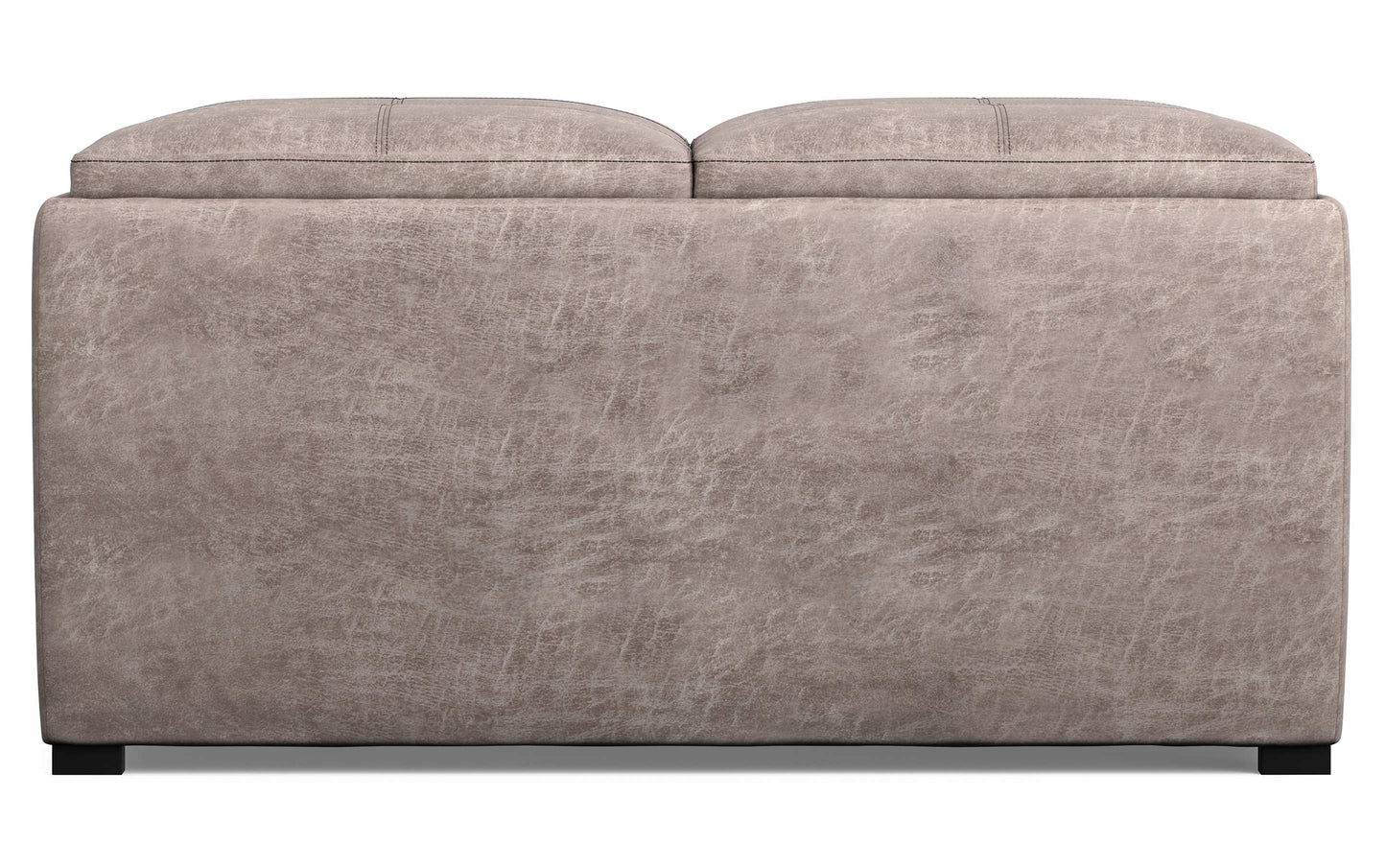 Distressed Grey Taupe Distressed Vegan Leather | Avalon Vegan Leather Square Coffee Table Storage Ottoman