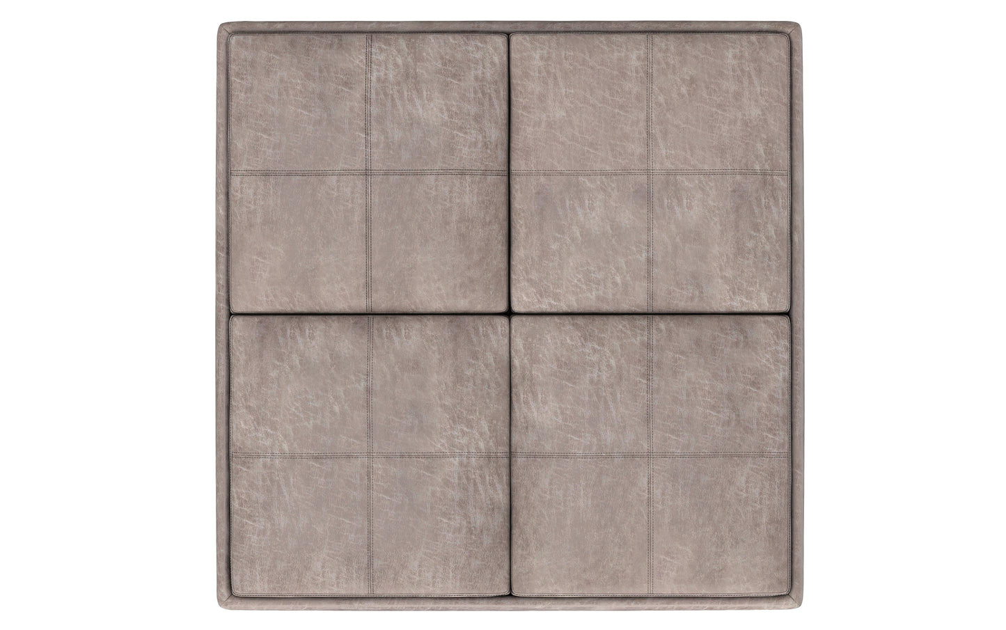 Distressed Grey Taupe Distressed Vegan Leather | Avalon Vegan Leather Square Coffee Table Storage Ottoman