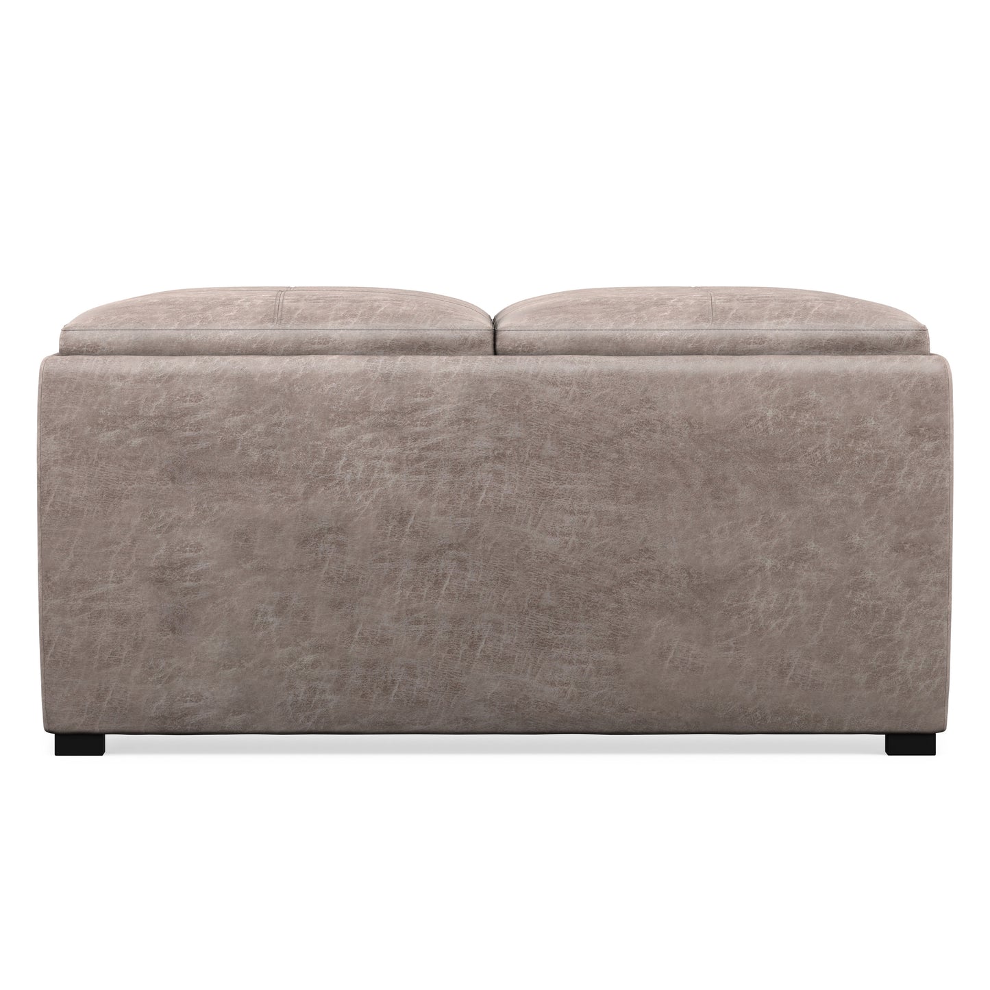 Distressed Grey Taupe Distressed Vegan Leather | Avalon Table Ottoman in Distressed Vegan Leather
