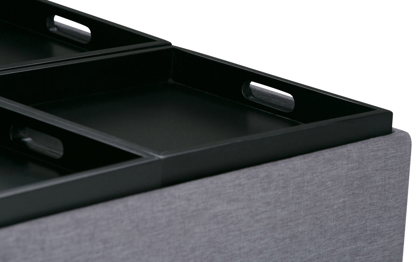 Slate Grey Linen Style Fabric | Avalon Table Ottoman in Linen